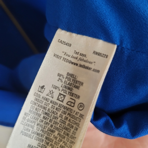 Ted Baker London Blue Sleeveless Mini Dress Size 0 - Picture 9 of 9